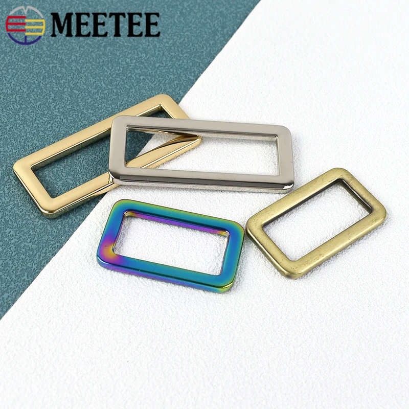 10/30Pcs 20-50mm Metal Belt Buckle Bags Strap Connector Square D Ring Webbing Adjuster Slider Clasp DIY Hardware Accessories