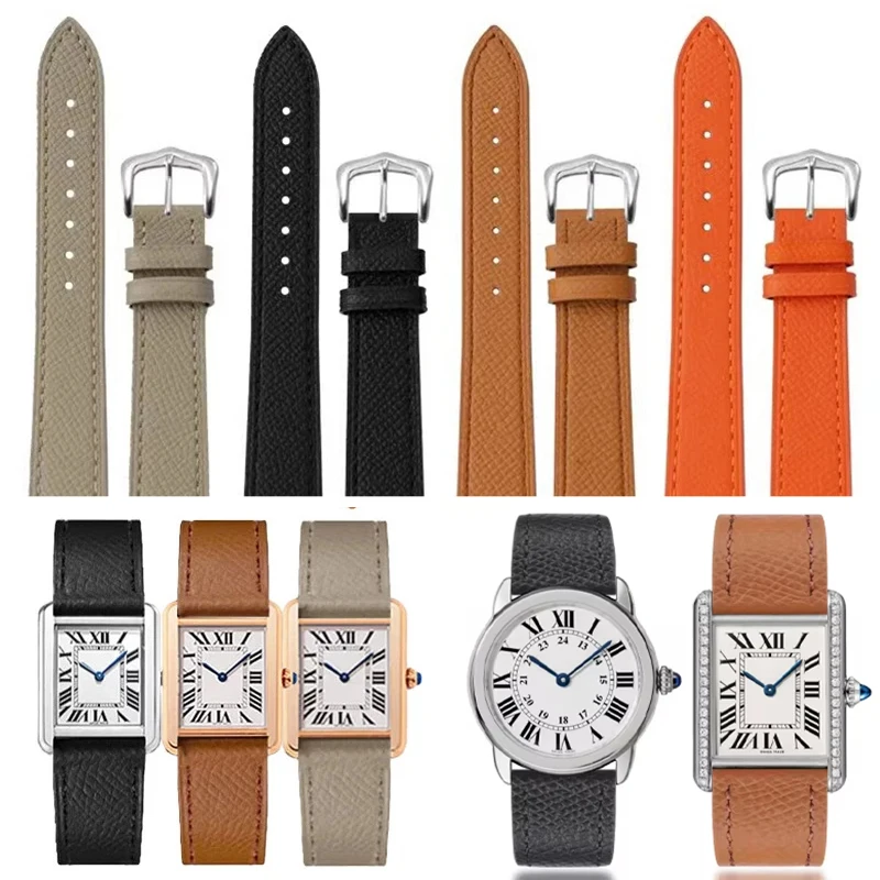 14mm 16mm 18mm 20mm Cowhide watch strap unisex Leather watchband quick release Bracelet for Cartier Tank SOLO London Cléde watch