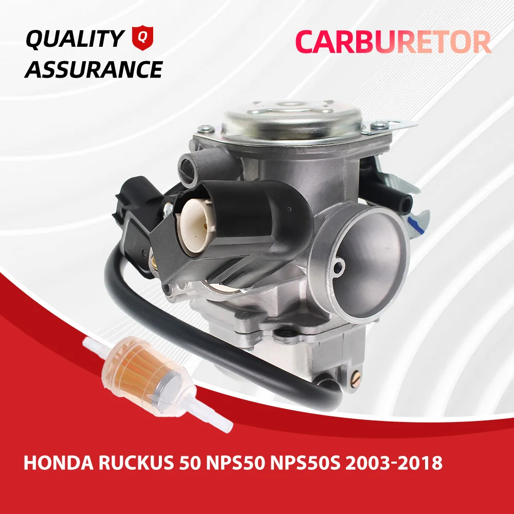 For Honda Ruckus 50 NPS50 NPS50S 2003-2018 Carburetor Carb Assembly Replaces 16100-GEZ-673 Fuel Filter Included