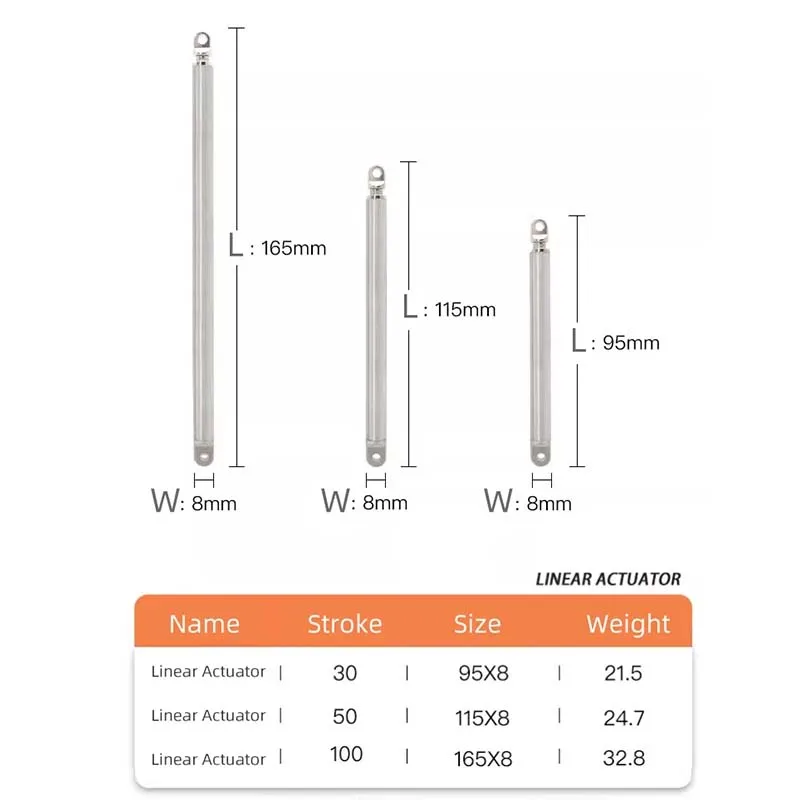 Siłownik liniowy Popychacz Siłownik liniowy Silnik tłokowy Akcesoria do wyposażenia Automatyczny pręt teleskopowy ze stali nierdzewnej