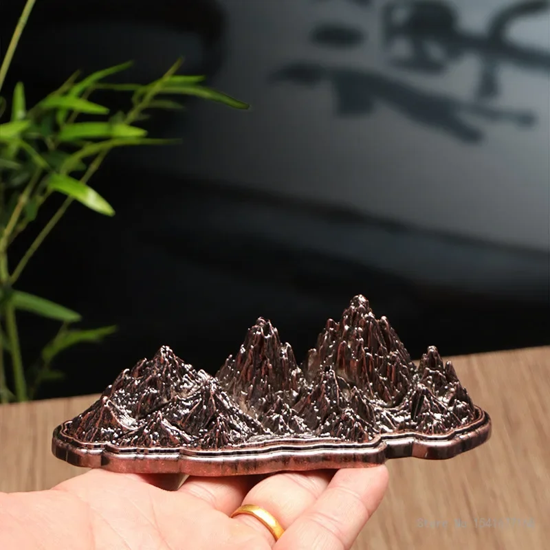 Quemadores de incienso de Metal Retro con forma de pico de montaña, estante de Aroma de línea interior, decoración de té, sala de estar y dormitorio, fragancia para el hogar, 1 ud.