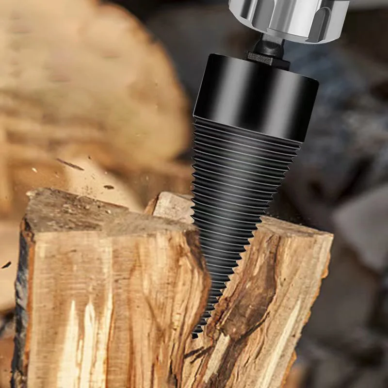 Firewood Splitter Drill Bit Round/Hex/Square Shank Wood Cone Reamer Punch Driver Step Drill Bit Woodworking Tool Firewood Chop