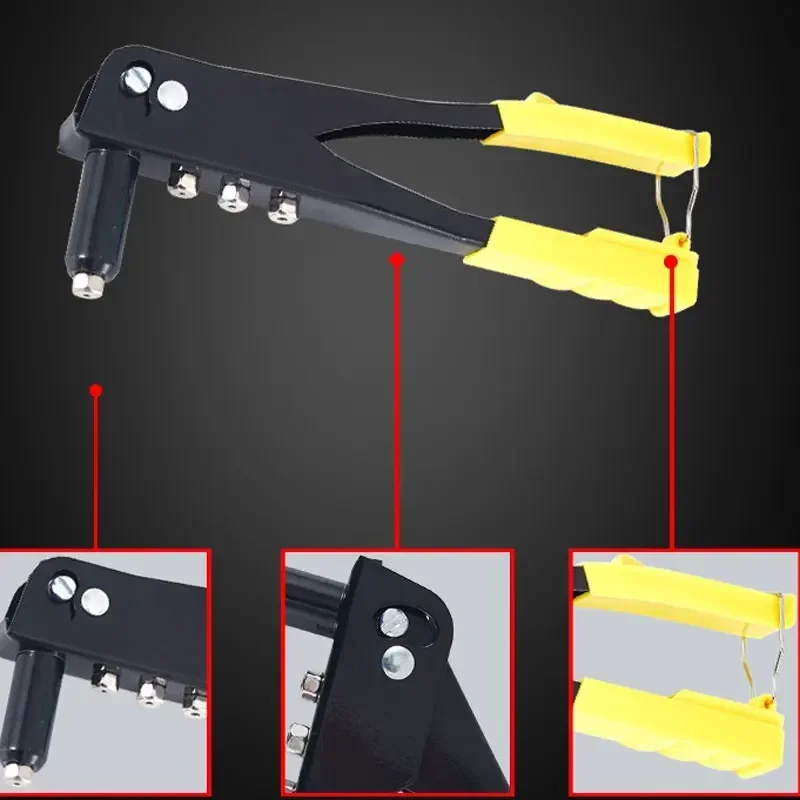 Heavy Duty Manual Hand Rivet Nut Gun Set With 2.4mm 3.2mm 4.0mm 4.8mm All-Steel Hand Tools Rivets Nut Automotive Repair Kit