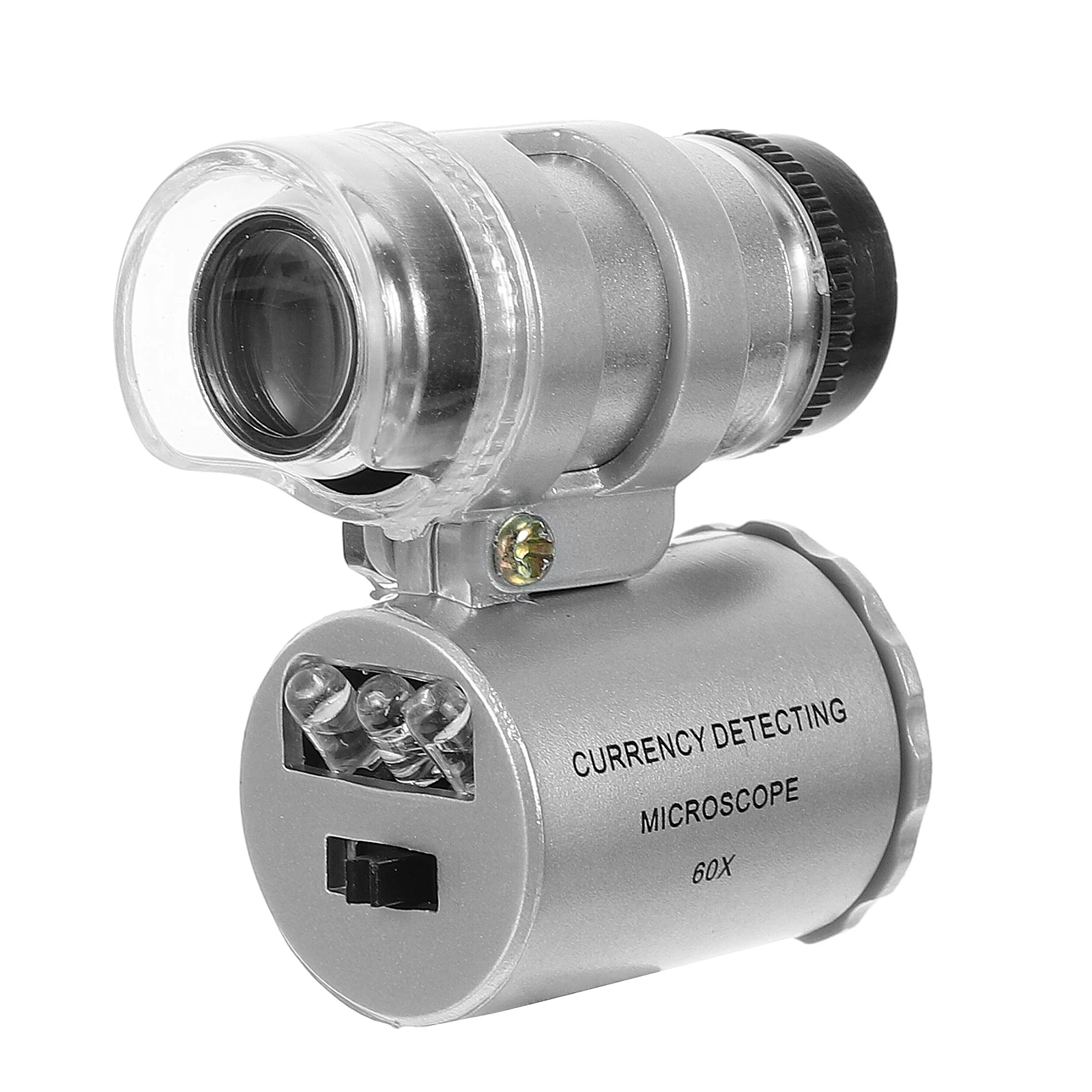 

Jewelry Identification Microscope 60X LED Pocket Currency Magnifier Bright Light UV Detection Mini Travel Size Glasses