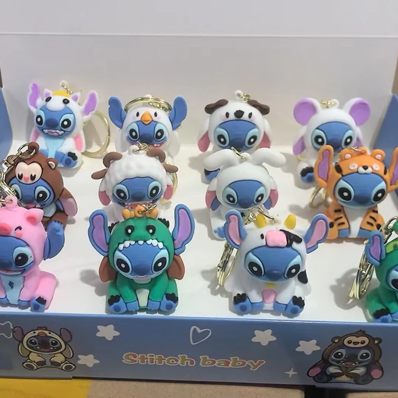 

Disney Stitch Key Rings Series Blind Box Mystery Box Trendy Toys Doll Cute Kawaii Anime Figure Desktop Ornaments Bag Pendant
