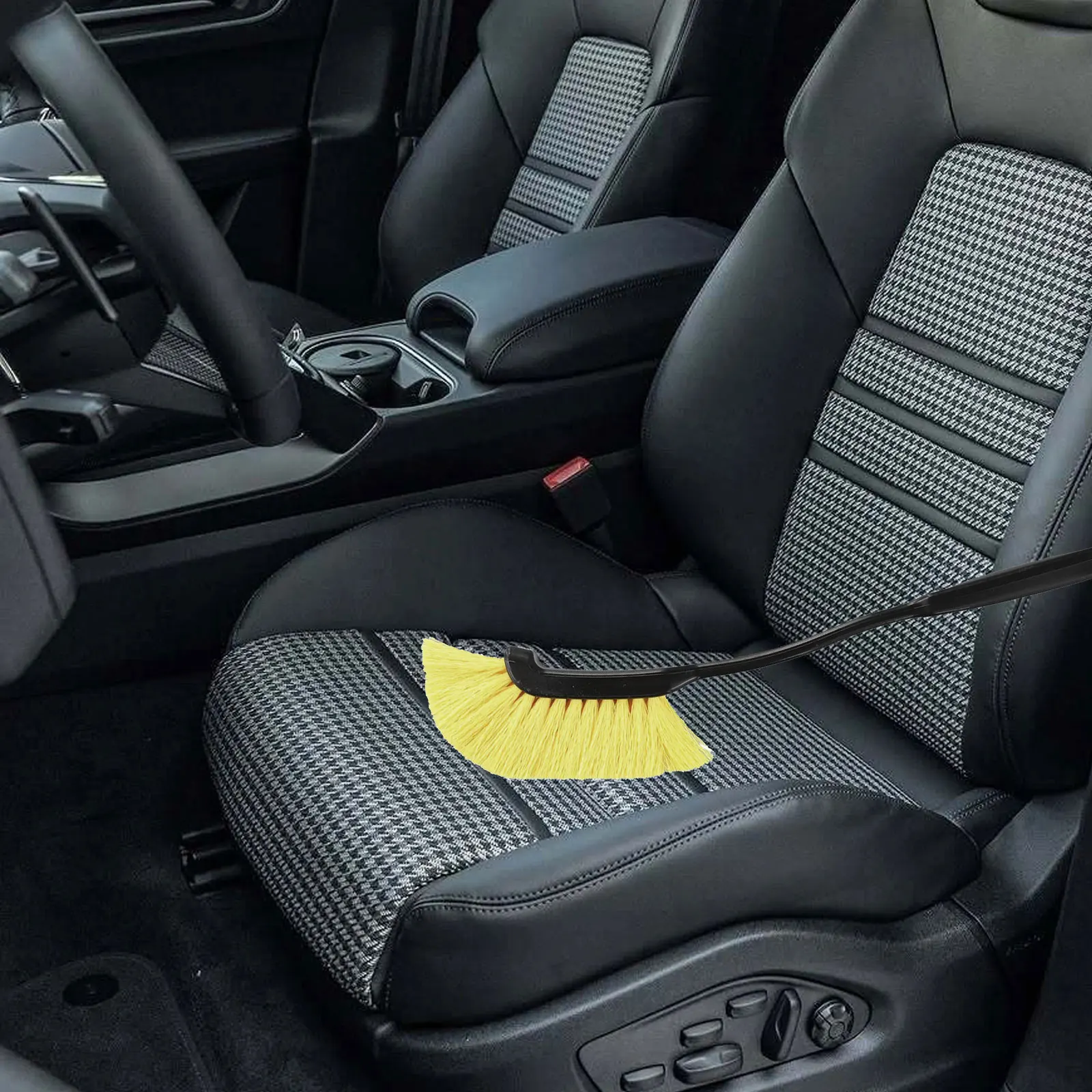 Rim Detailing Brush for Vehicles with Non-Abrasive Curved Head to Safely Clean Polished Machined and Painted Rims