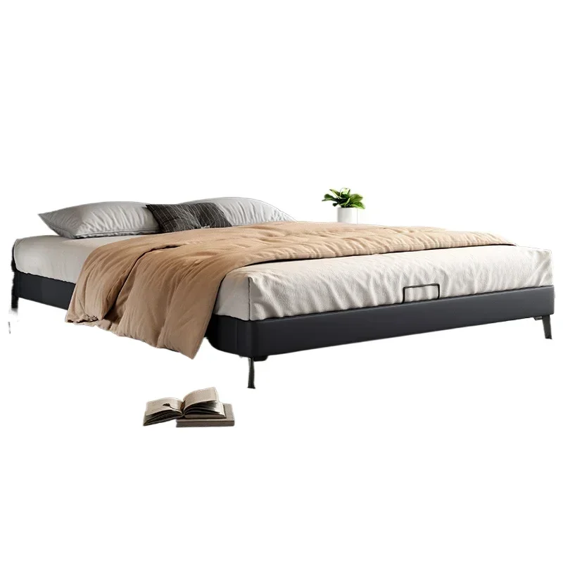 Bed backrest wedding bed master bedroom minimalist flush edge