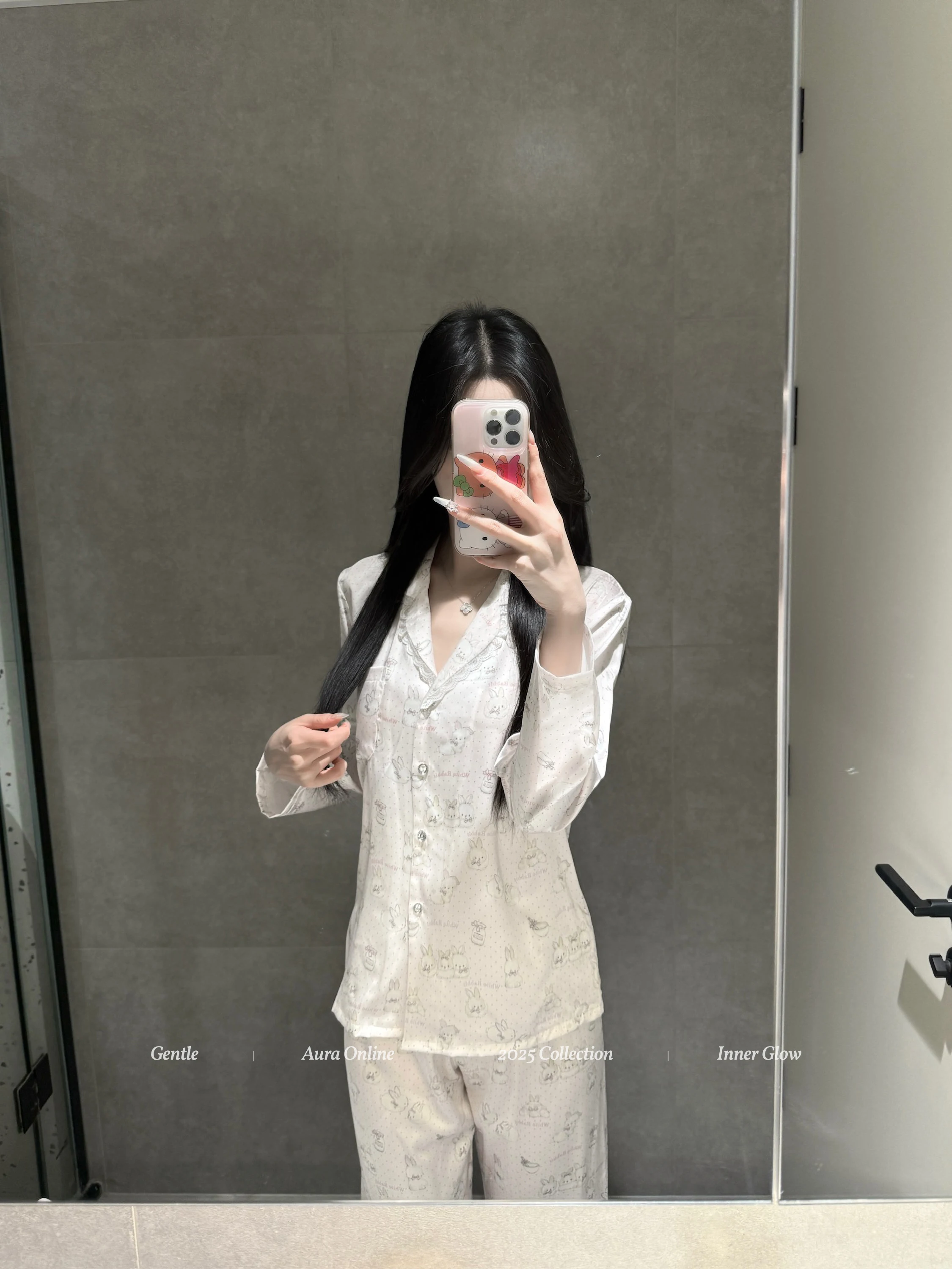 Japanese Lace Lace Long-sleeved Loungewear Sweet Print Cute Casual Comfortable Soft Pajama Set