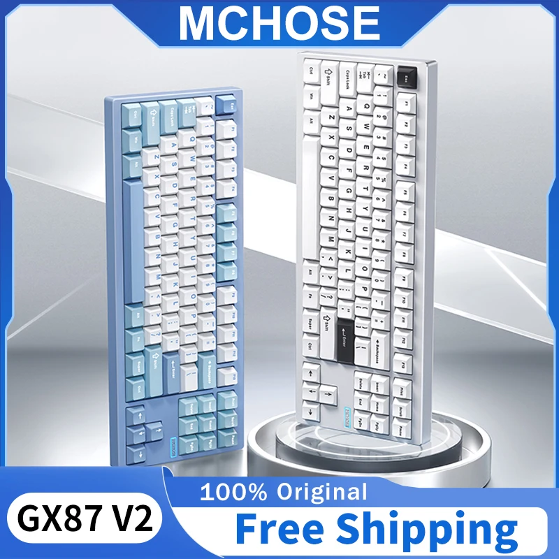 

MCHOSE GX87 V2 Wireless Mechanical Keyboard Tri-mode Aluminum Alloy Gasket Structure RGB Customized Gaming Pc Gamer Accessories