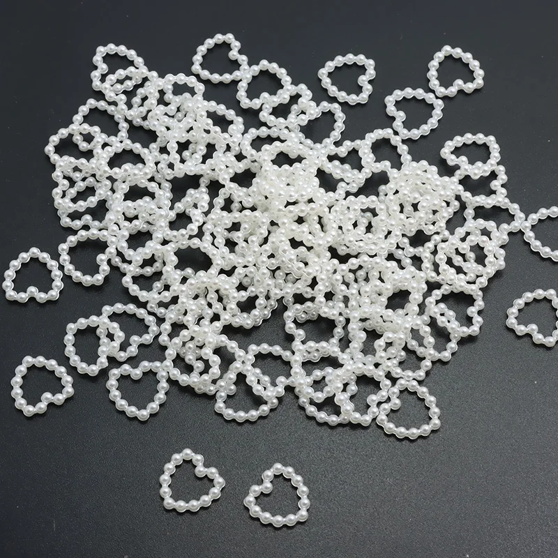 100 ชิ้น 10 มิลลิเมตรหัวใจไข่มุกเล็บ Charms ไข่มุกอะคริลิค 3D เล็บ Charms สําหรับเล็บ DIY Craft เครื่องประดับเสื้อผ้ารองเท้าอุปกรณ์เสริม