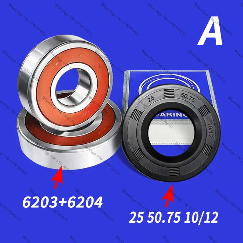 1 set of bearings suitable for drum washing machine 6203/6204/6205/6206/6207 with matching water seal