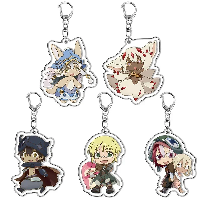 Anime Keychain Made in Abyss Nanachi Reg Riko Keychain Cosplay The Golden City of the Scorching Sun Accessories Pendant Jewelry