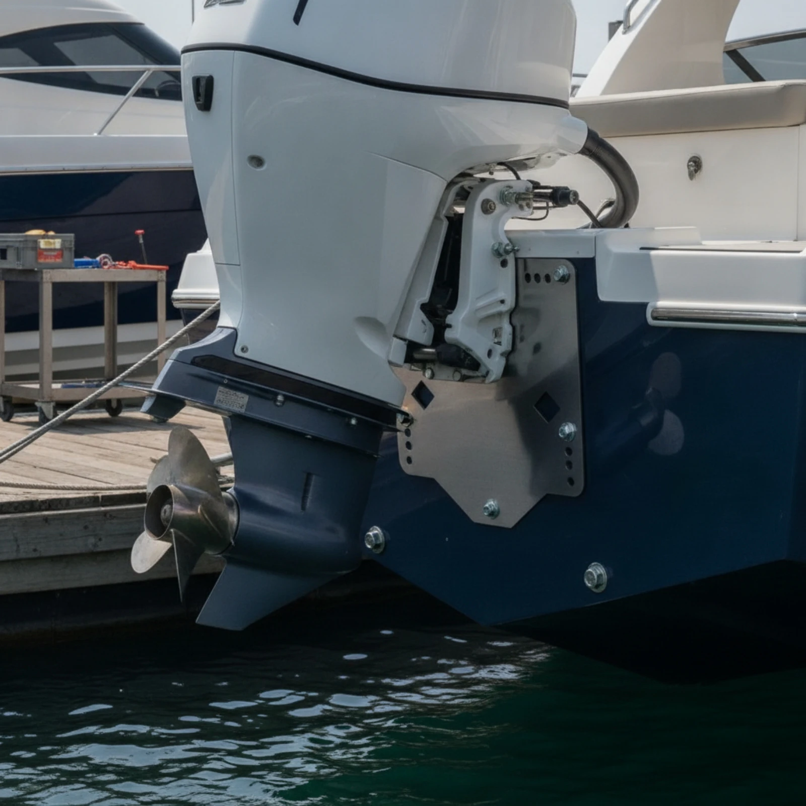 Outboard Motor Mounting Plate Heavy Duty Motor Bracket Support Plate with Pre-Drilled Holes Sturdy Marine Hardware Long-Lasting