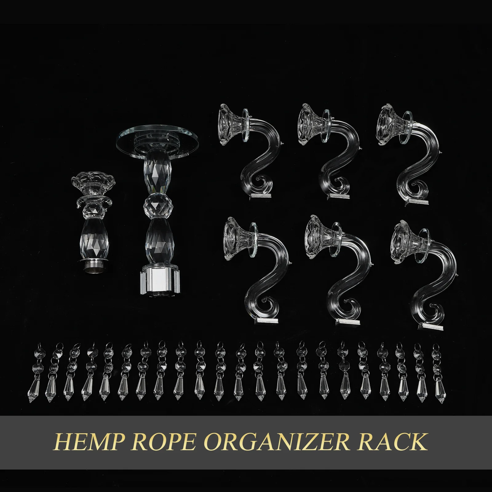 Crystal Candle Holder, 7-Arm13.5*14inch Crystal Taper Candlestick Candelabra for Bathroom, Kitchen, Nightstand Dresser, Entryway