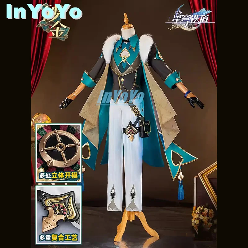 

InYoYo Aventurine Cosplay Honkai: Star Rail Costume ShaJin Cos Game Suit Fashion Handsome Uniform Halloween Party Outfit Men