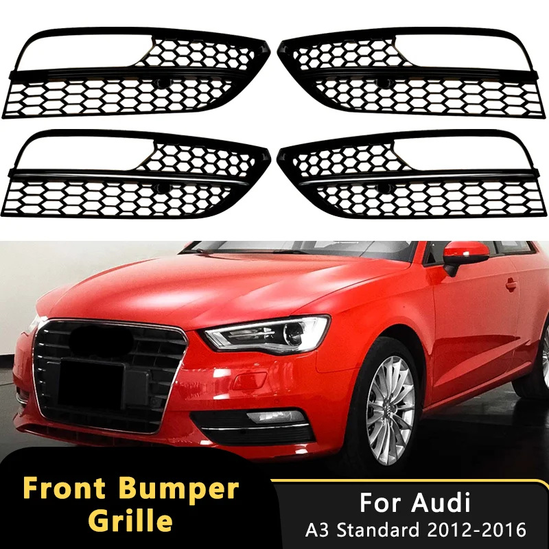 

Сотовая шестигранная сетка, решетка передних противотуманных фар для Audi A3, стандартный бампер 2012-2016, крышка решетки лампы 8V3807681 8V3807682, аксессуары