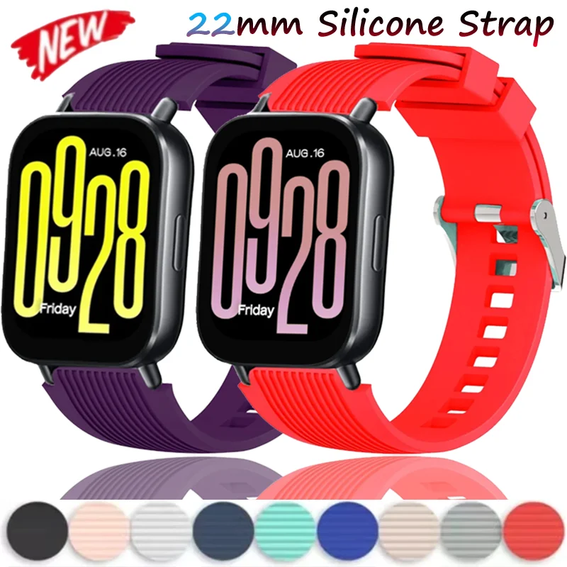 22 مللي متر حزام سيليكون ناعم لساعة Redmi 5 لايت/نشط تنفس سوار مريح لساعة هواوي GT4/5 برو 46 مللي متر ملحق