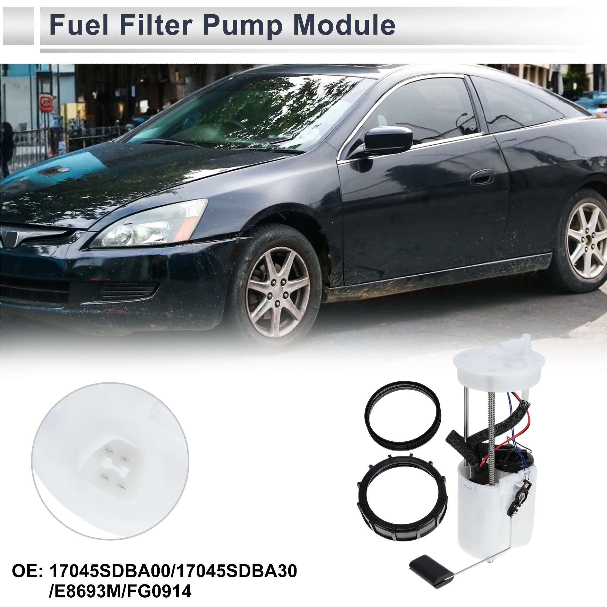 

X Autohaux Auto Car Electric Fuel Pump Assembly for Honda Accord 2003-2007 V6 3.0L Fuel Filter Pump Module No.17045-SDB-A00