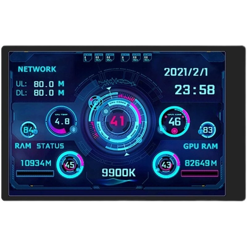 3.5 Inch IPS PC Case Secondary Screen, USB-C Smart Display, CPU Temp System Monitor Mini Desktop Sub Screen