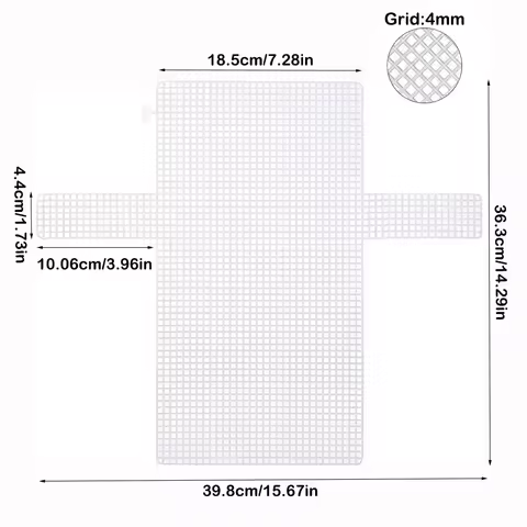 Purse Making Supplies Plastic Bag Mesh Grid White Blank Mesh Canvas Mesh Cloth Crochet Projects