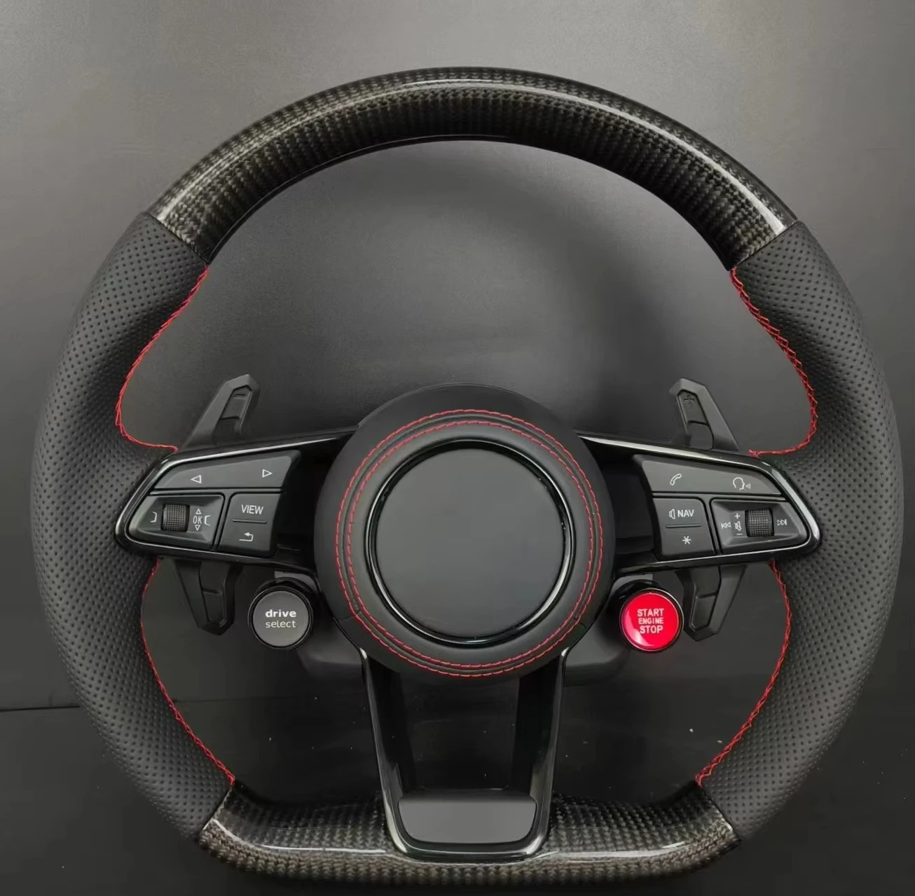 RS Style Steering Wheel with Start/Stop & Drive Select for  A3/A4/A5/A6/A7/Q3/Q5/Q7/S/R Series