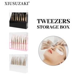 XIUSUZAKI-caja de almacenamiento de pinzas, soporte de 8 agujeros, maquillaje de pestañas, almacenamiento profesional para pinzas de extensión de pestañas, alta calidad