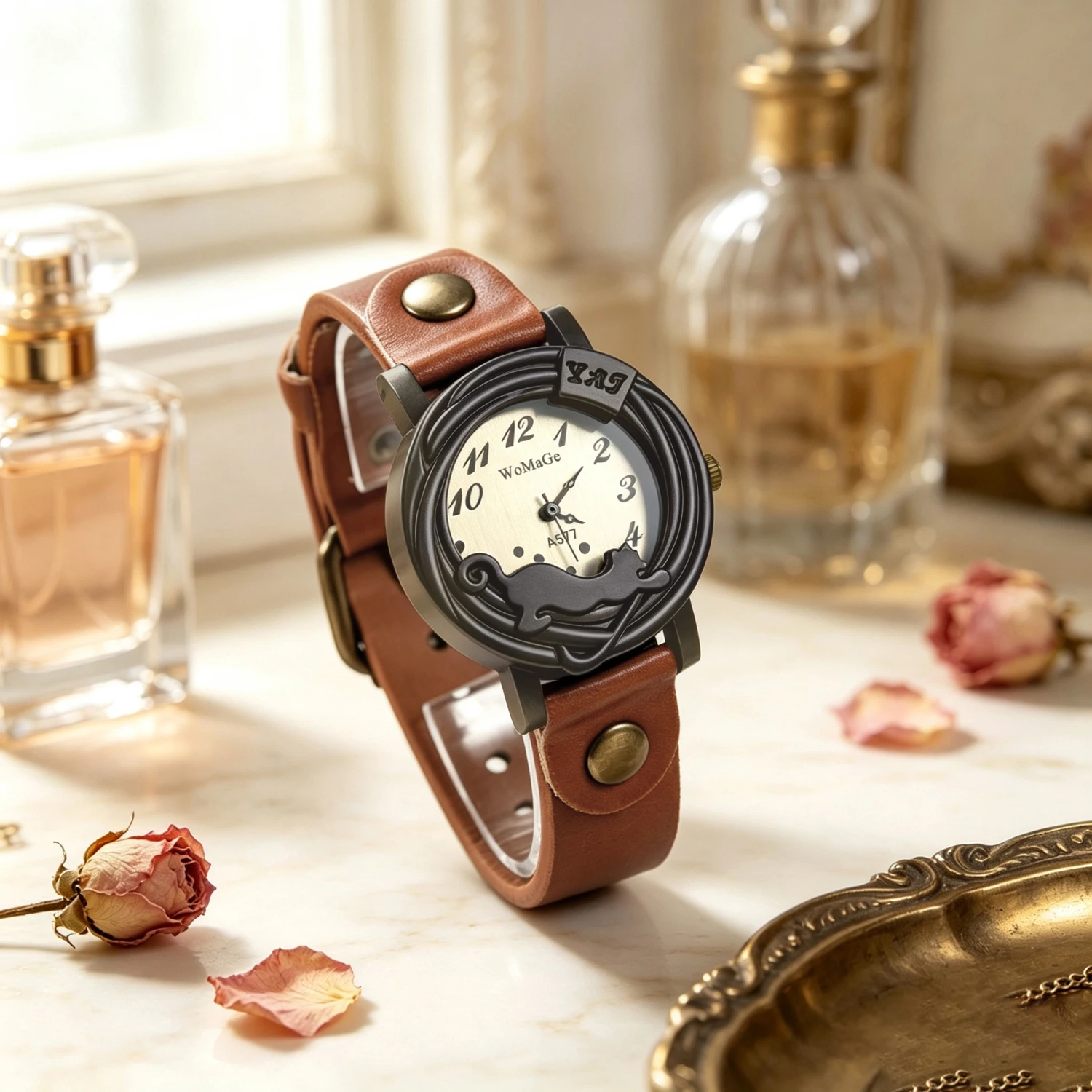 New Vintage Quartz Watch for Women, Stylish and Simple Casual Wristwatch, Suitable for Multiple Occasions, a Gift for Friends or Lovers.