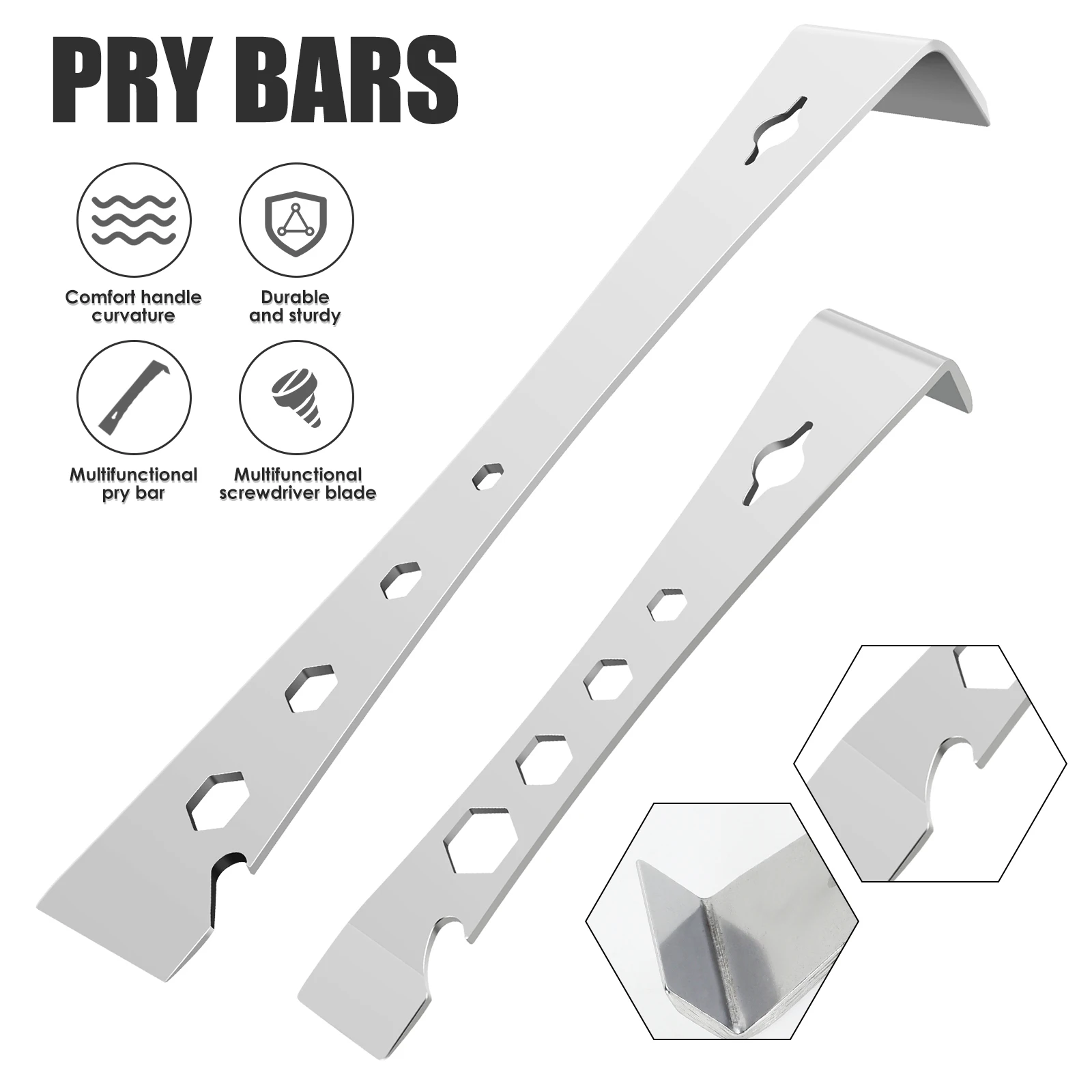 Pry Bar Tool Portable Stainless Steel Prybar Scraper Sturdy Multifunctional Trim Pry Tool for Bottle Opening Nail Removing