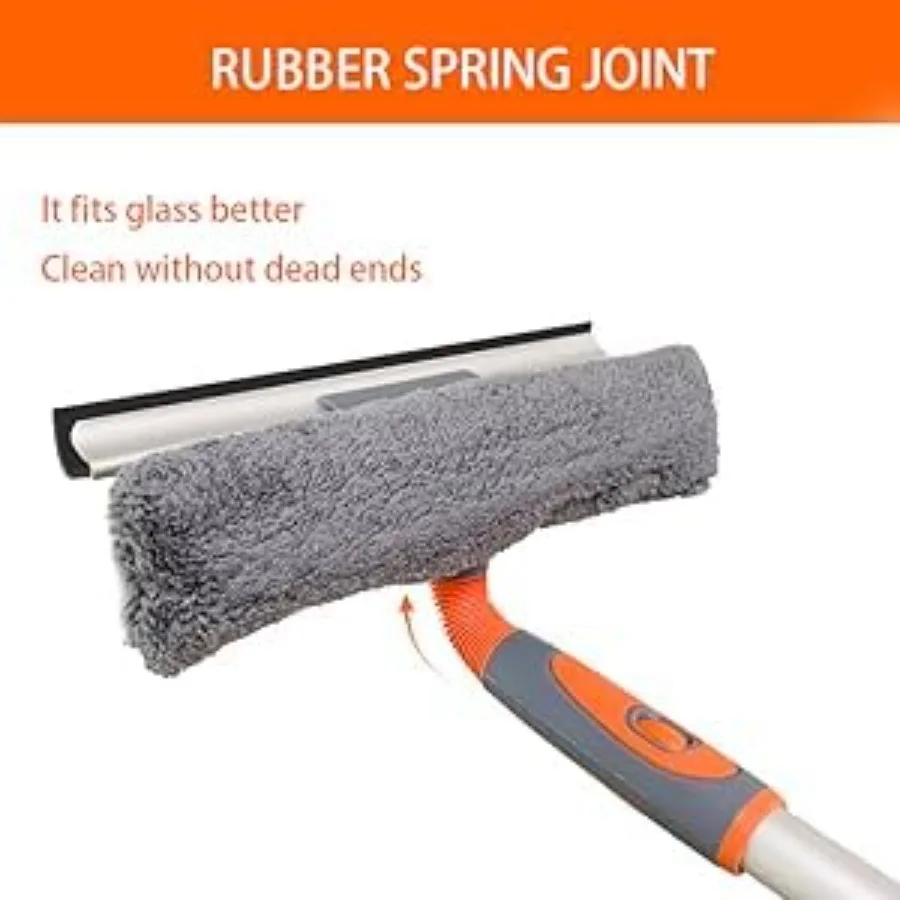 Профессиональный скребок для окон 2 в 1 с удлинителем для чистки окон в помещении и на открытом воздухе, телескопическое стекло 62 дюйма W