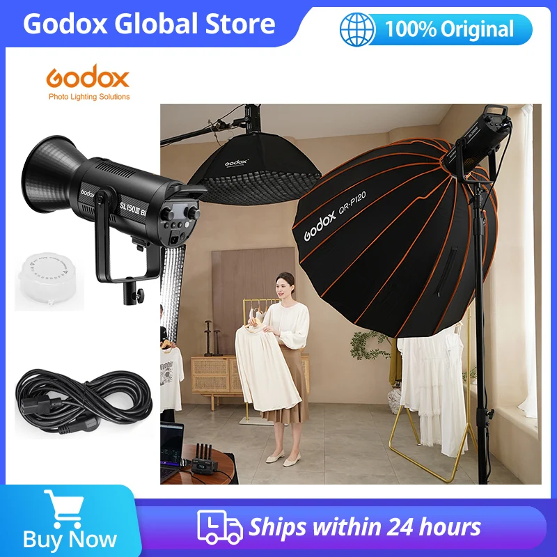 

Godox LED SL150IIIBI SL150III BI Video Light Bi-Color 150W 2.4G Wireless X System Control Bowens Mount Daylight Balanced 5600K