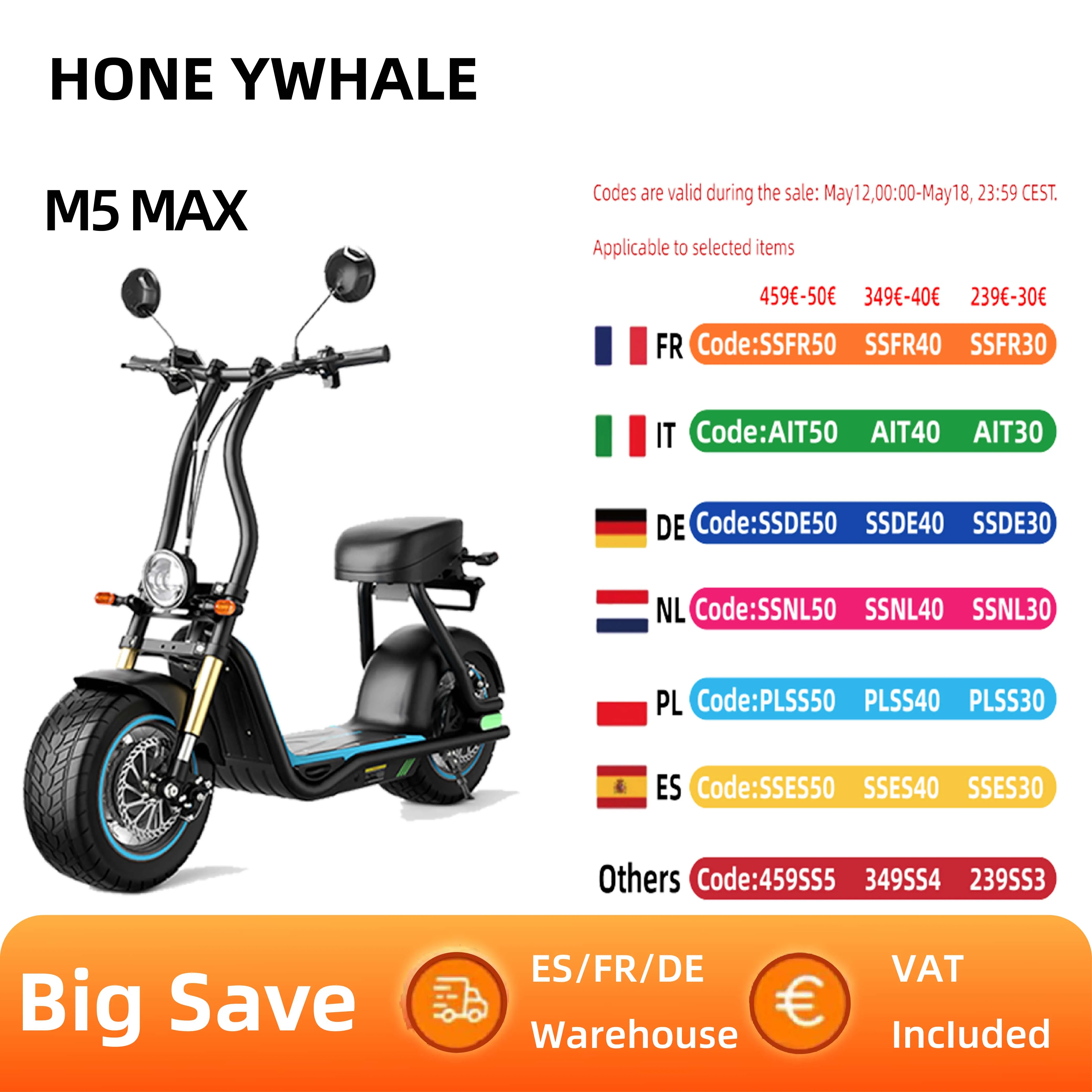 HONEYWHALE M5 MAX (EEC) Elektrofahrrad Für Erwachsene, 1000-W-Motor, 54,6 V, 13 Ah-Akku, 14 Zoll