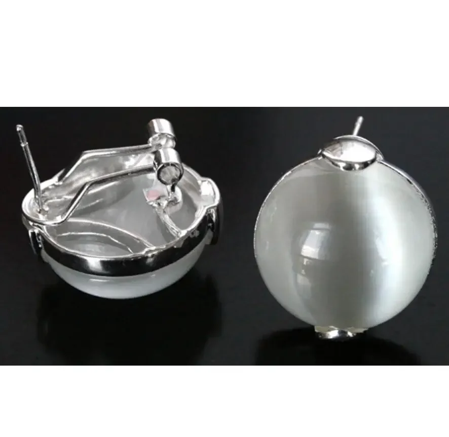 

925 ЮВЕЛИРНЫЕ ИЗДЕЛИЯ 18 ММ НАТУРАЛЬНЫЕ БЕЛЫЕ ПРОЗРАЧНЫЕ ОПАЛЬНЫЕ СЕРЬГИ