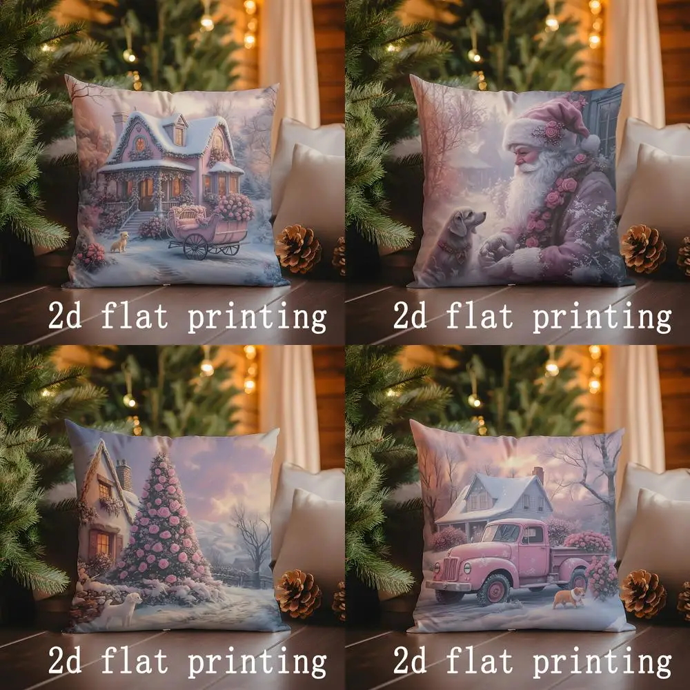 

Home Decor Christmas Scenes Pillow Covers Suitable For Sofa Bedroom Car Pillow Cover Cushion Rectangular Back Cushion