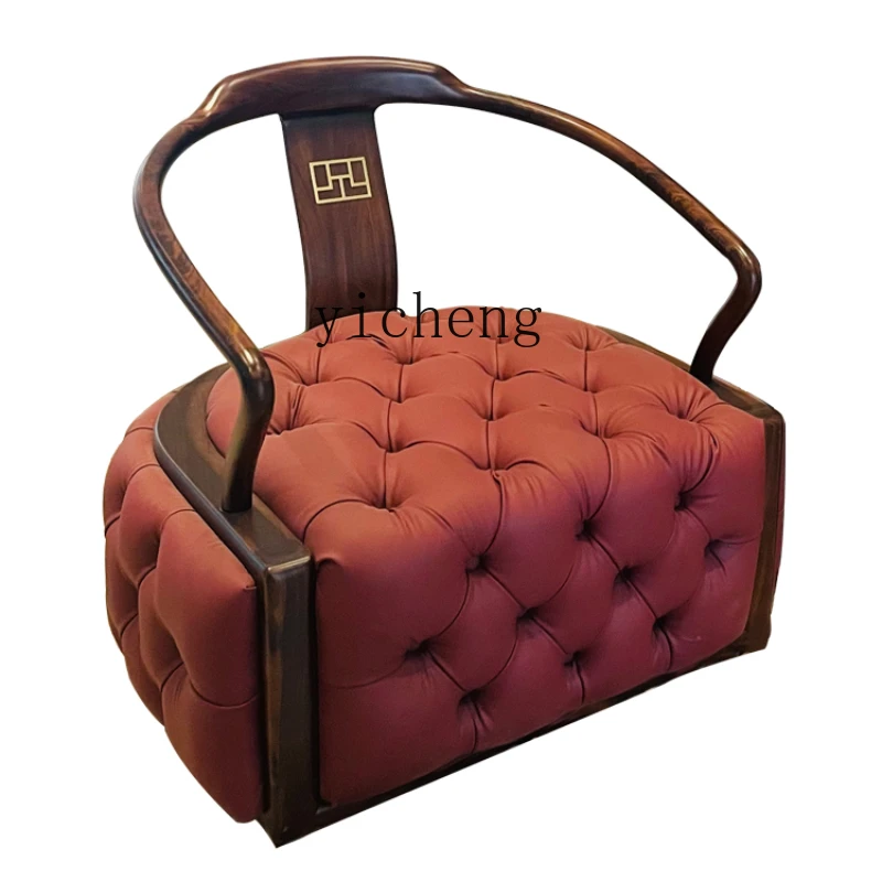 

YY New Chinese Style Leisure Chair Three-Piece Balcony Solid Wood Single-Seat Sofa Chair