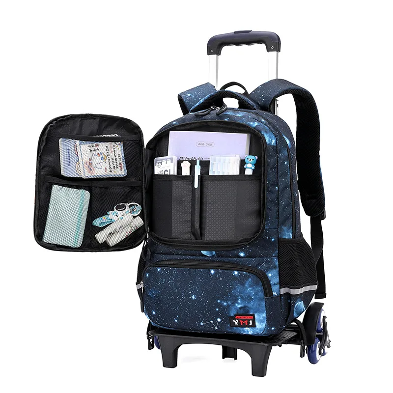 New Trolley Backpack for Men and Children Large Capacity Waterproof Backpack Starry Sky Backpack