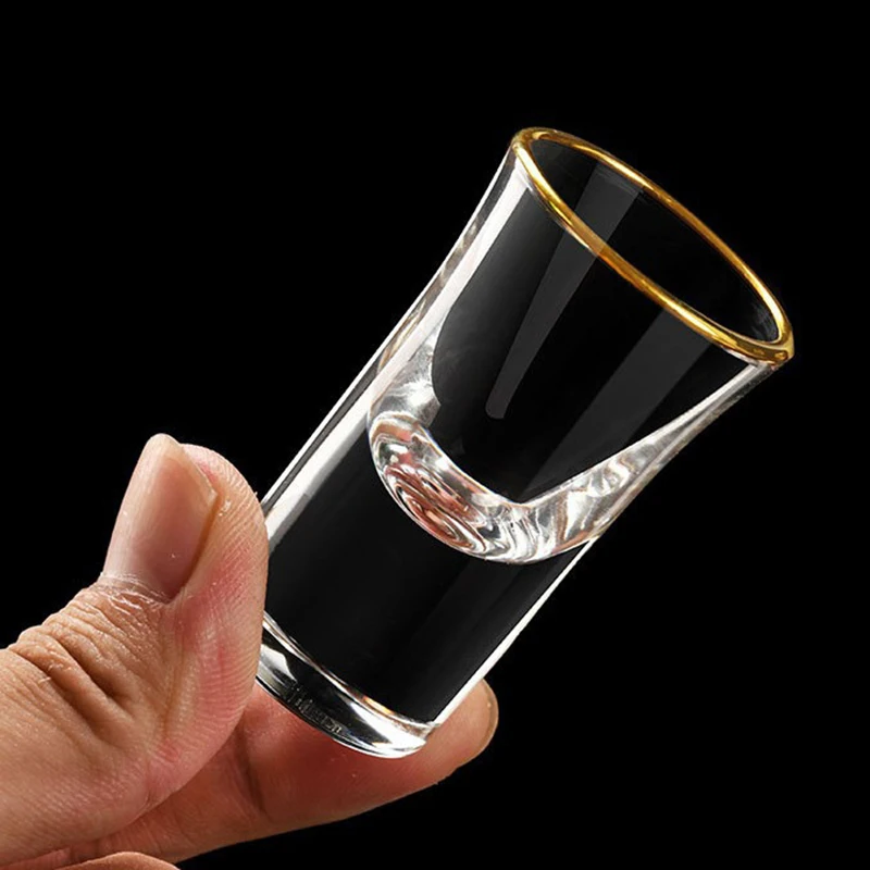 6pcs Set Baijiu Wine Glasses Golden Edge Spirits Cup Whiskey Cocktail Drinking Glasses Drinkware Luxury Modern Sets Household