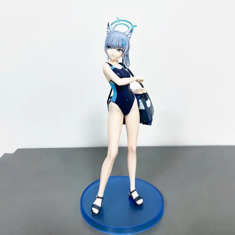 Figura de juego de archivo azul de 23Cm, traje de baño Shiroko Sandwolf, postura de pie, modelo de figura de acción de Pvc, bonito adorno de escritorio, regalos de juguete