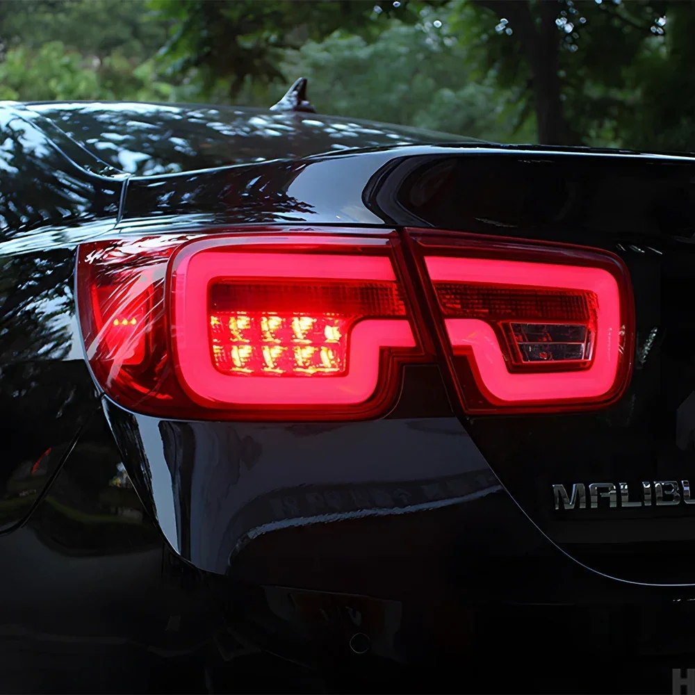 Модернизированные автомобильные задние фонари в сборе для Chevrolet Malibu 2012-2014, автоматические задние фонари, светодиодные динамические стримеры, аксессуары для сигнальных ламп