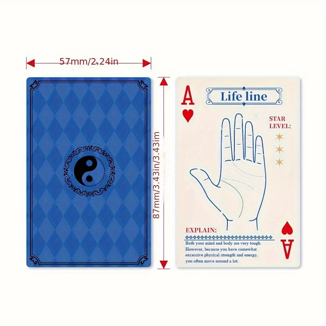 Vintage Palmistry Game Cards 56pcs Fortune Telling Divination Poker Playing Cards Play Card Game Self-discovery Tool Party Game