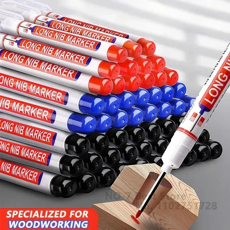 8 Stück Tiefenlochmarker mit langem Spitzenkopf für Metall, wasserfester Stift für Badezimmer, Holzbearbeitung, Dekoration, vielseitig einsetzbar