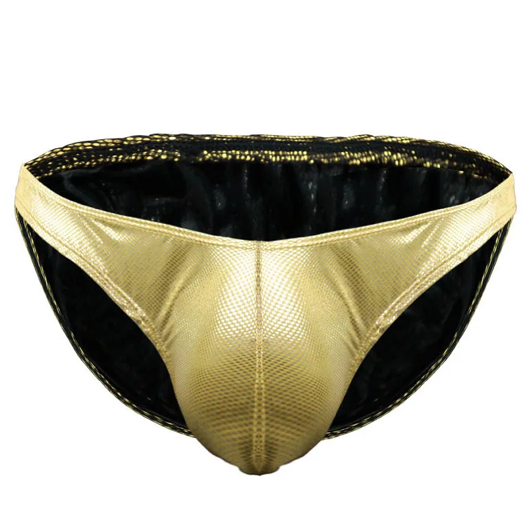 

Men's Sexy Underwear Polka Dot Coated Cool Hip Hugging Brief Gay Shiny Low-rise U Convex Pouch Underpants Sissy Nightclub Bikini