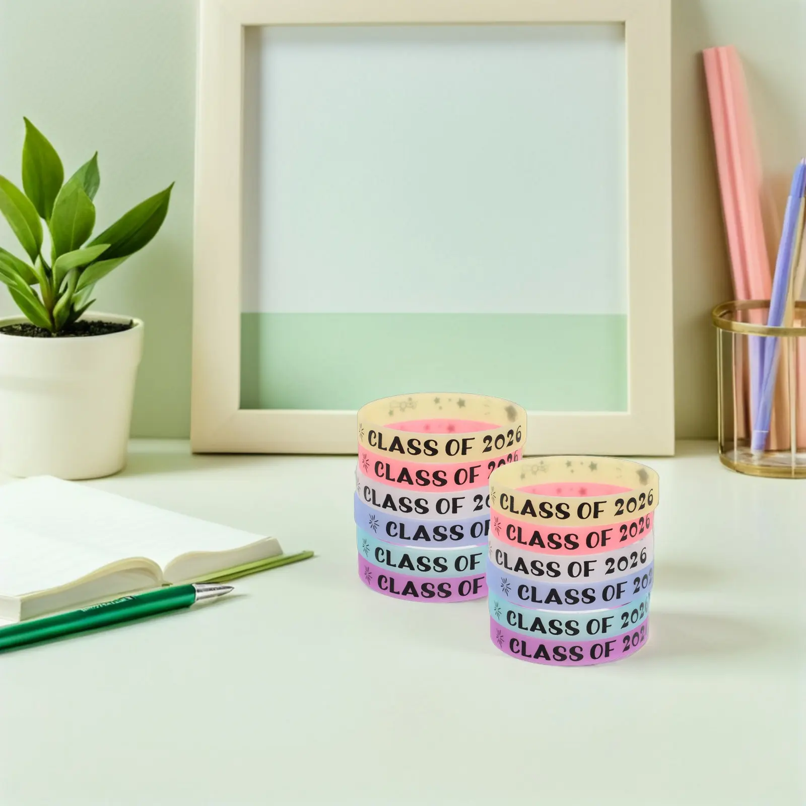 12 Pcs Bangles Awards Night Bracelets Class 2026 Wristbands Coaches Team Friends Party Diploma College