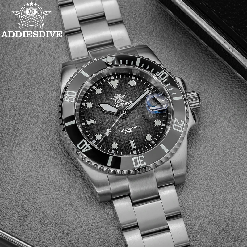 ADDIESDIVE Hot Sale NH35 Wristwatch Date Display Sapphire Glass 316L Stainless Steel Automatic Mechanical Watch for Men AD2078