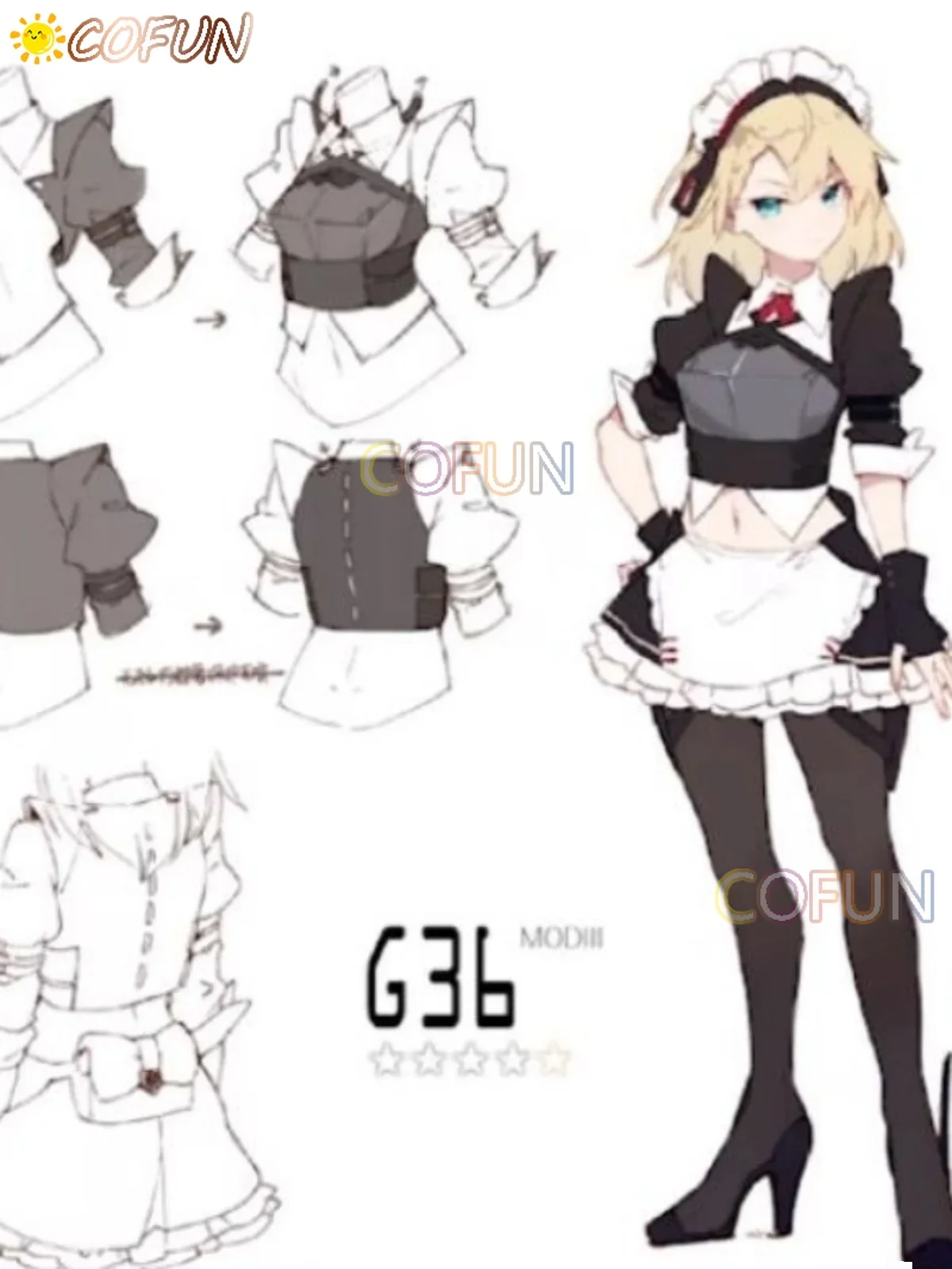 COFUN [Customized] Girls' Frontline G36 Cosplay Costume Halloween Game Suit Women Men Maid Sexy Dress