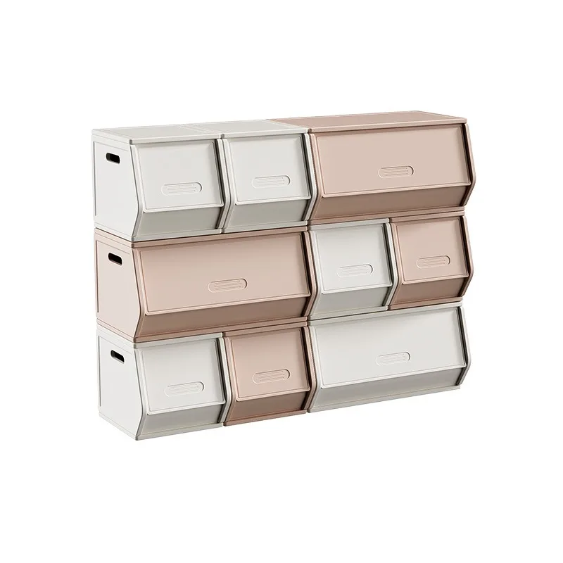 Thickened plastic furniture, baby clothes, toys, picture books,  storage, children's storage cabinet integrated