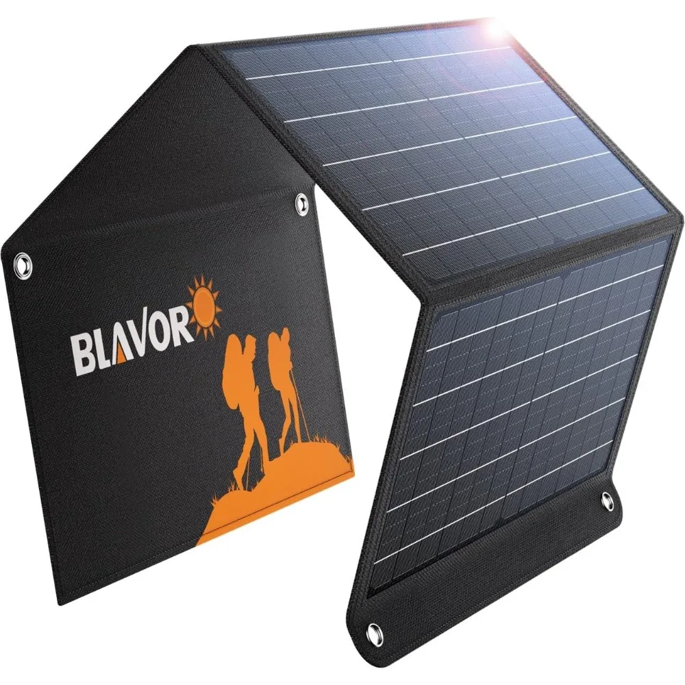

30W Foldable Solar Panel with USB-A QC3.0 24W and USB-C 30W Outputs, Waterproof for Outdoor Use