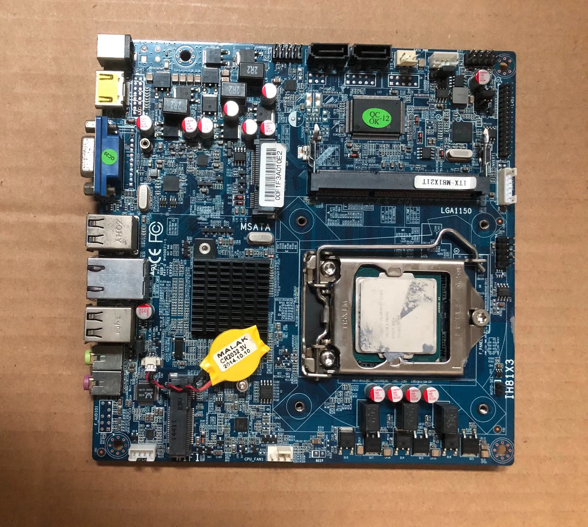 

IH81X3 ITX-M81X21T LGA1150 MOTHERBOARD