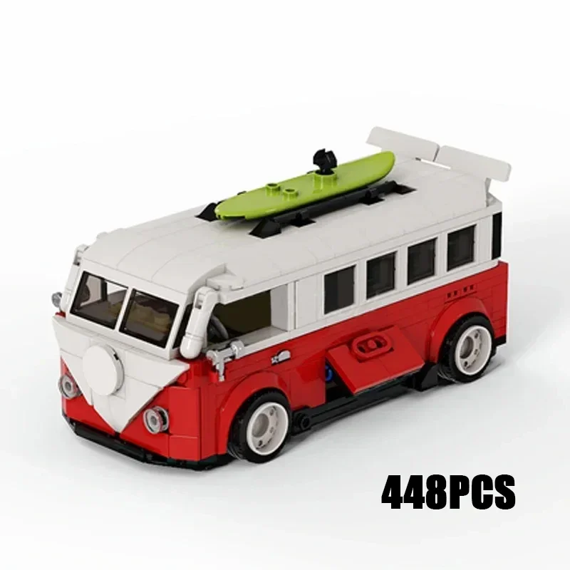 

Moc Building Bricks City Car Model Classic T1 Camping Car Technology Modular Blocks Gifts Christmas Toys DIY Sets Assembly