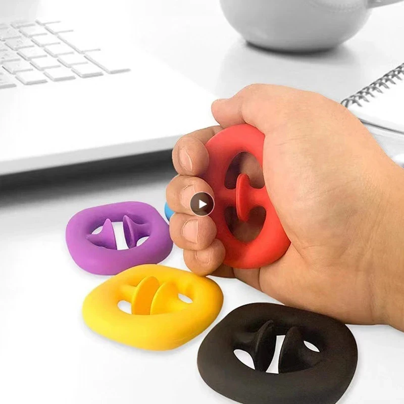 Silicone Hand Grip Finger Exercise Hand Stress Relief Toys For Relax Anxiety ADHD Decompression Party Favors For Kids Birthday