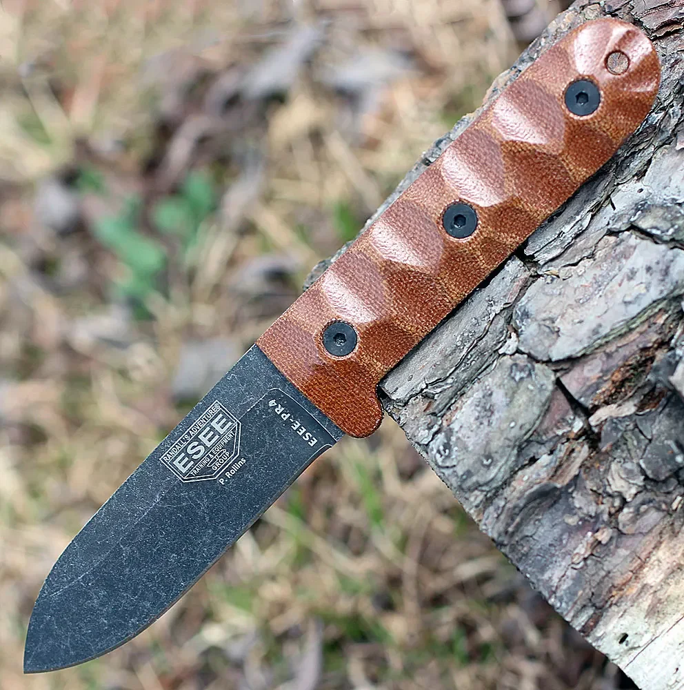 ESEE PR4 سكين نجاة متين ذو شفرات ثابتة مع غمد مثالي لأنشطة Bushcraft الخارجية وEDC